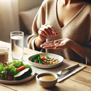 عکس خانم درحال خوردن قرص گلکسی فت